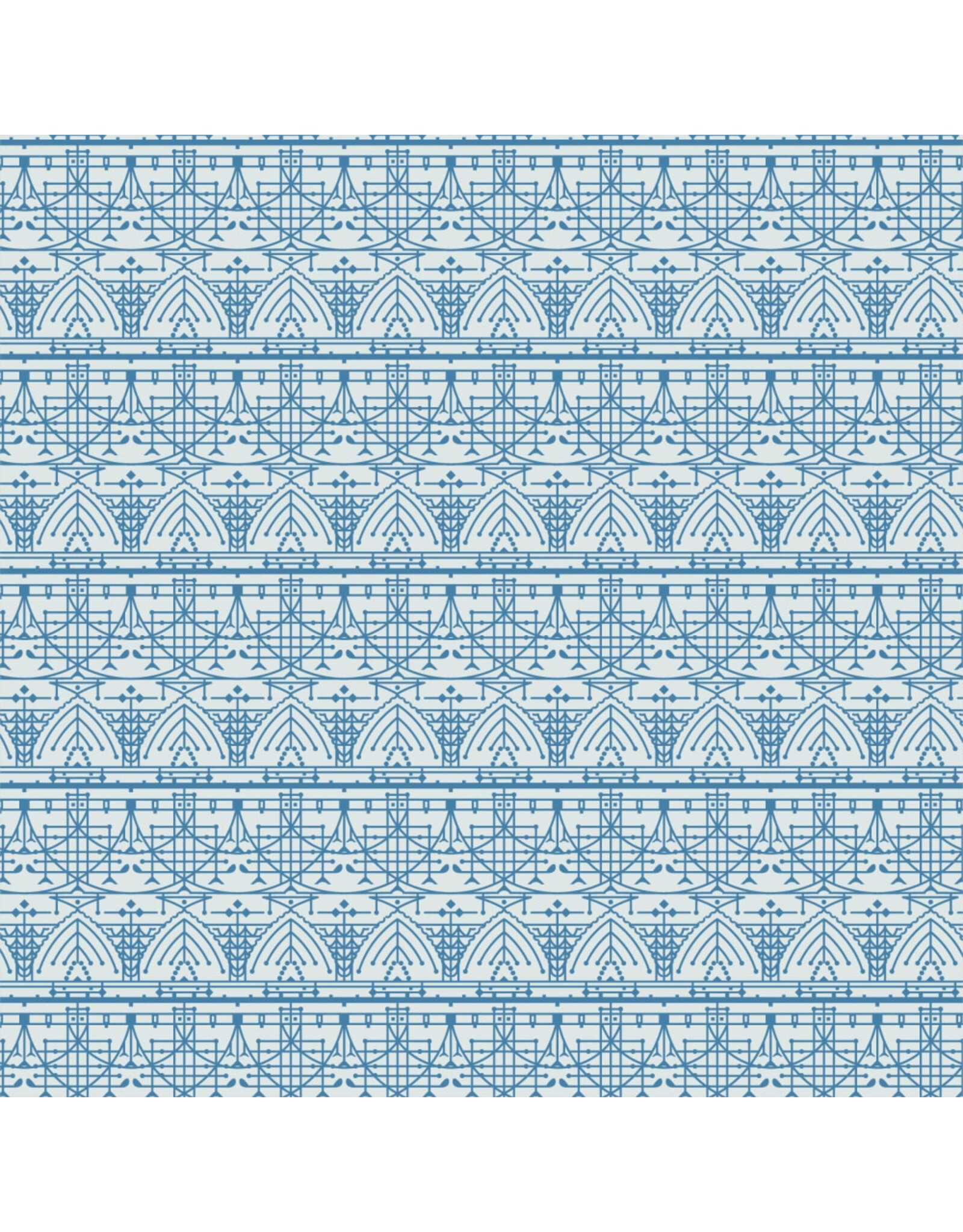 Frank Lloyd Wright March Balloons, The House Beautiful Design B in Blue Bird, Fabric Half-Yards