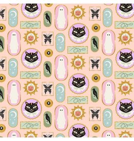 Faye Guanipa Harvest Moon, Spooky Frames in Blush, Fabric Half-Yards