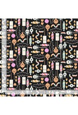 Faye Guanipa Harvest Moon, Halloween Candy in Tar, Fabric Half-Yards