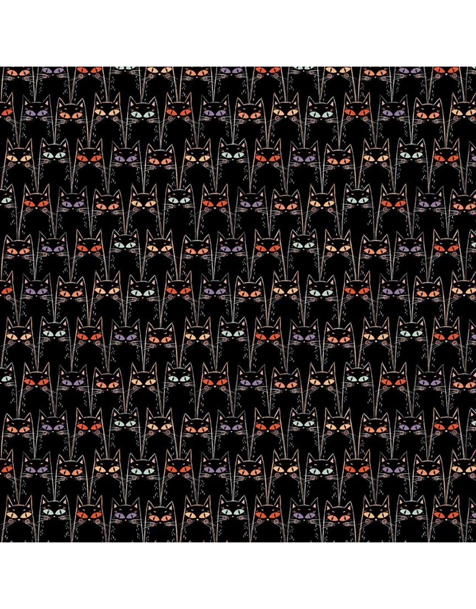 Paintbrush Studio Starlight Spooks, Black Cats, Fabric Half-Yards