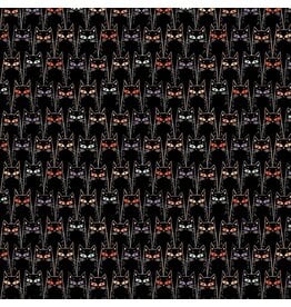 Paintbrush Studio Starlight Spooks, Black Cats, Fabric Half-Yards