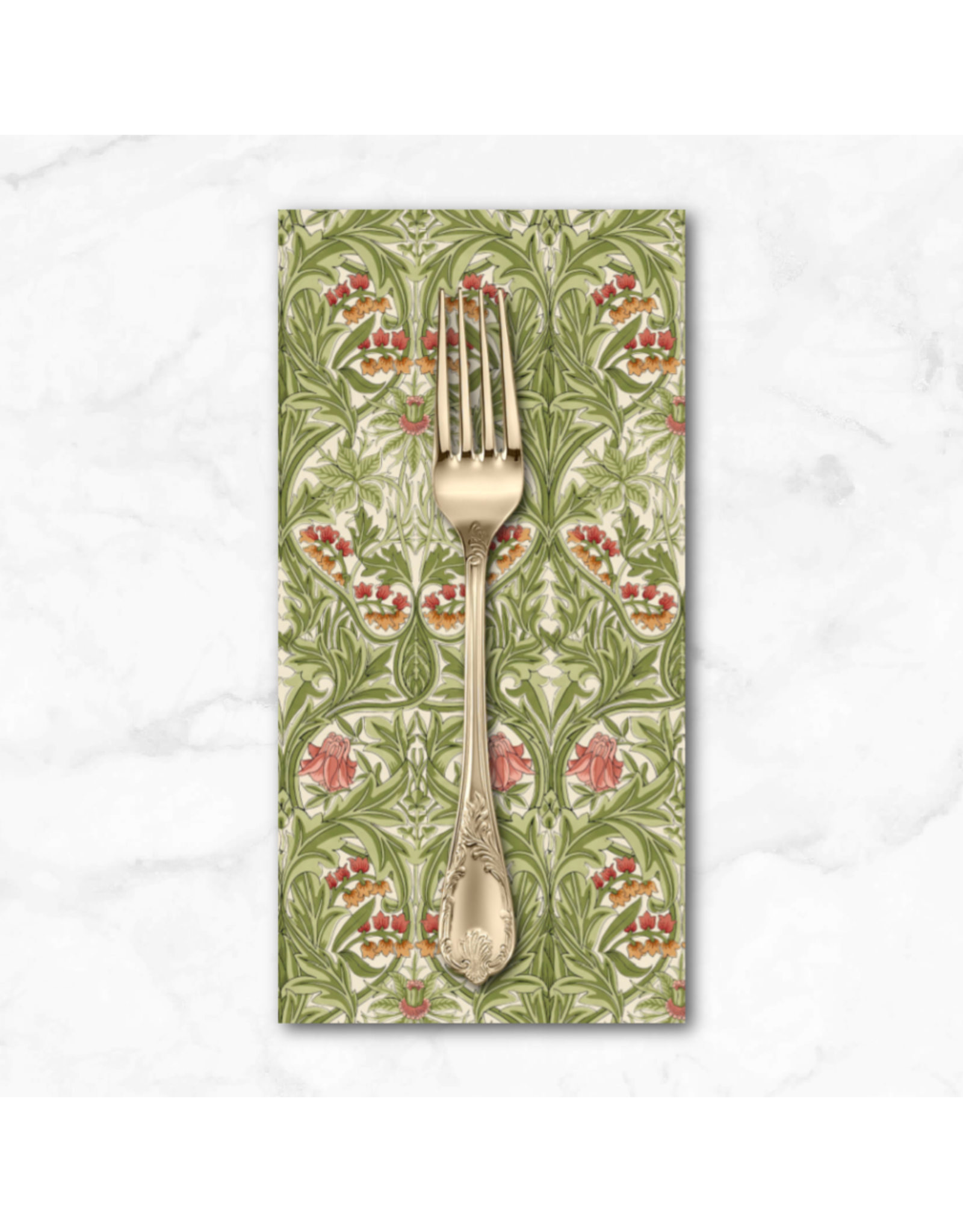 PD's William Morris Collection Morris & Co.'s Walker House, Bluebell in Leaf Green, Dinner Napkin