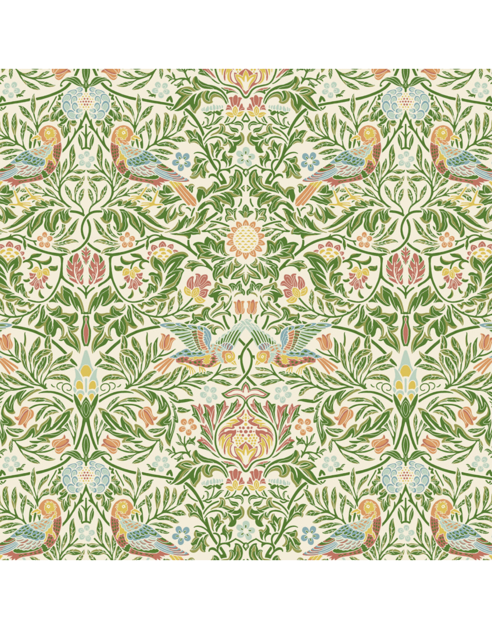 William Morris & Co. Morris & Co.'s Walker House, Bird in Boughs Green, Fabric Half-Yards