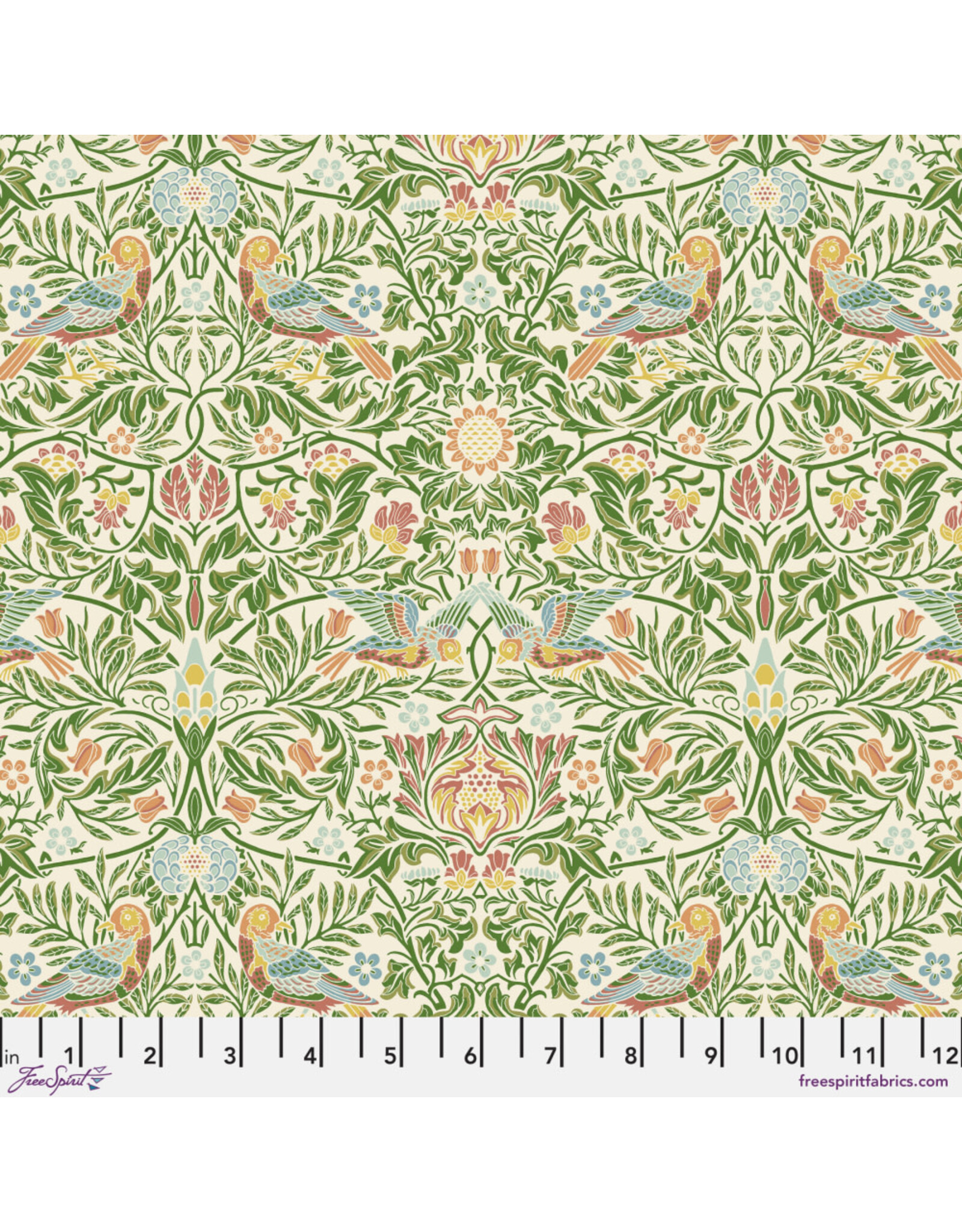 William Morris & Co. Morris & Co.'s Walker House, Bird in Boughs Green, Fabric Half-Yards