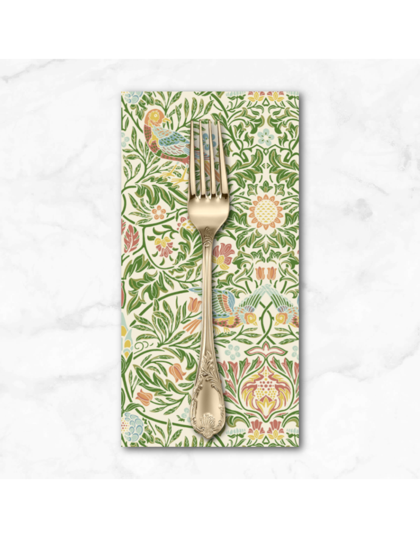 PD's William Morris Collection Morris & Co.'s Walker House, Bird in Boughs Green, Dinner Napkin
