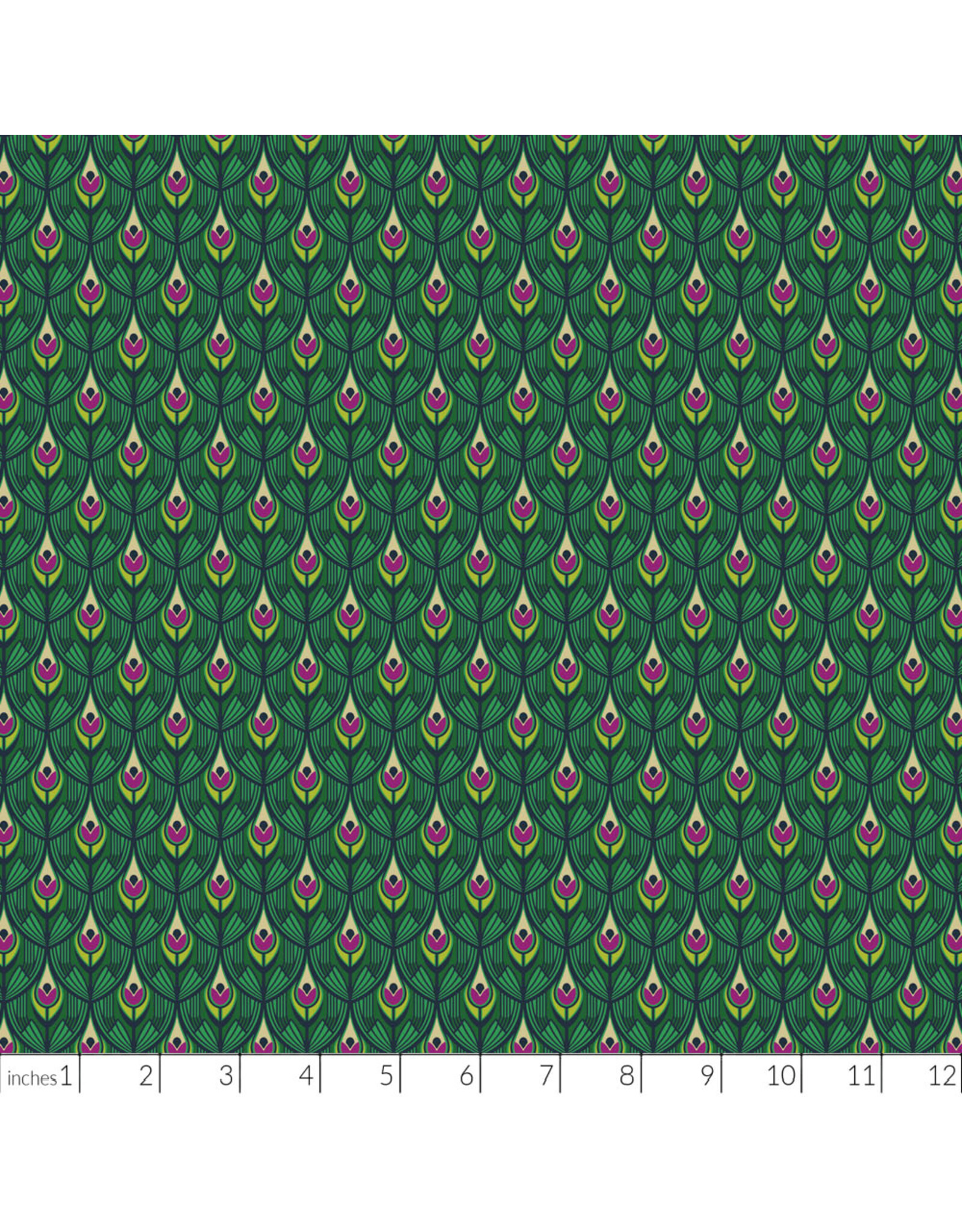 Figo ON SALE-5 YARD CUT - Wild Abandon, Swagger in Teal