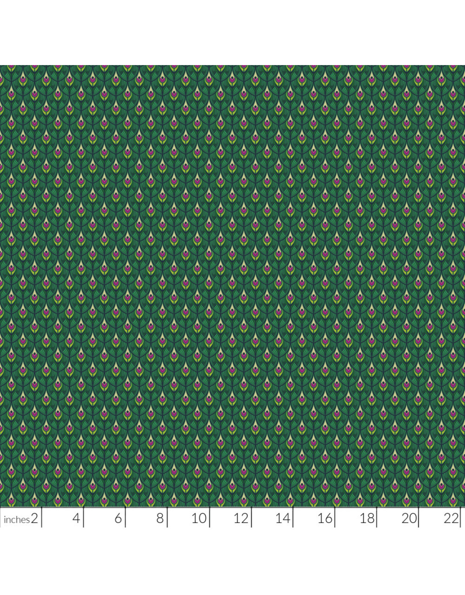 Figo ON SALE-5 YARD CUT - Wild Abandon, Swagger in Teal