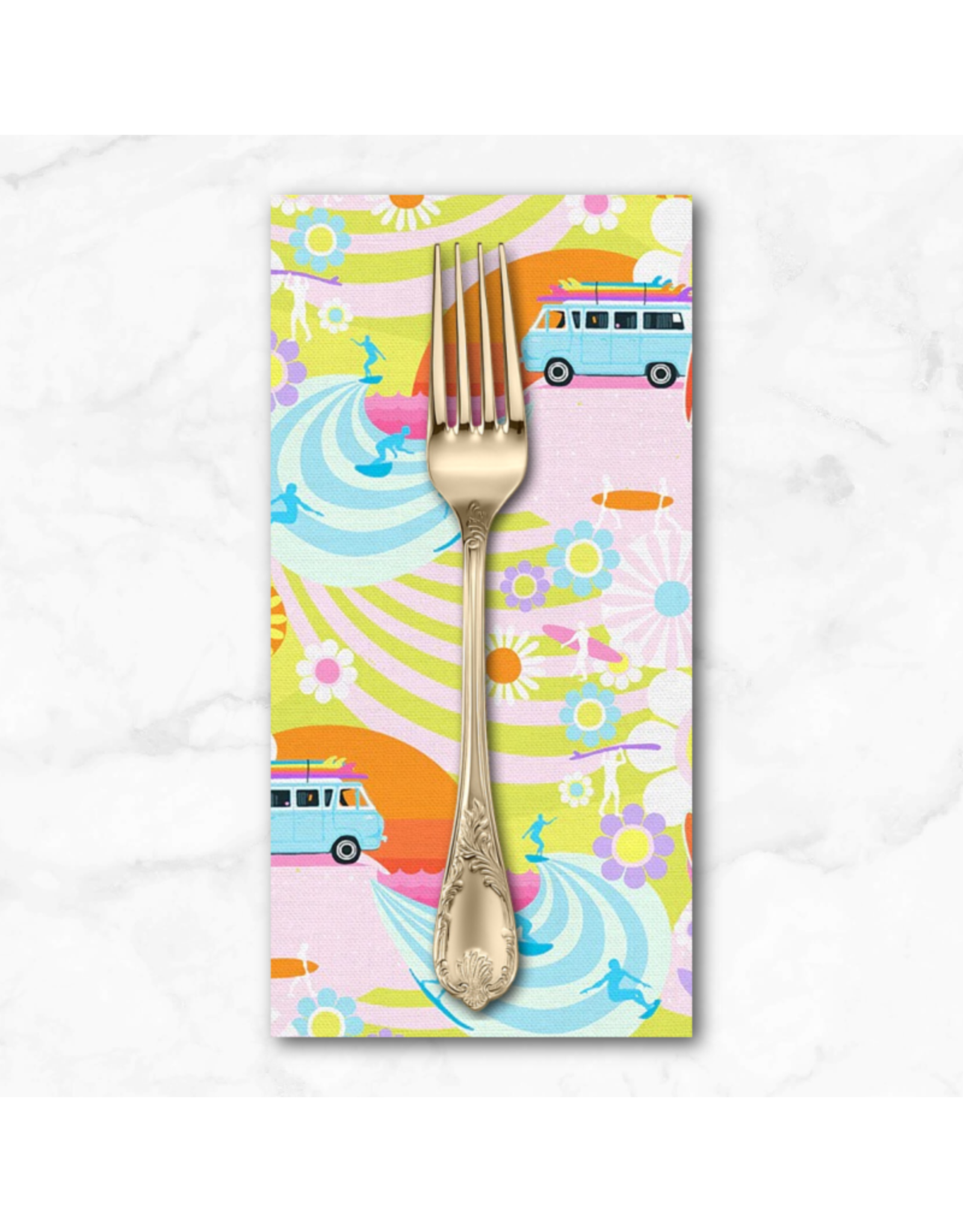 PD's Paintbrush Studio Collection Goin Surfin, Endless Summer in Rainbow, Dinner Napkin