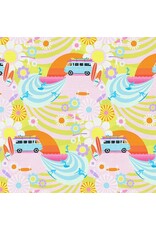 Paintbrush Studio ON SALE-5 YARD CUT - Goin Surfin, Endless Summer in Rainbow