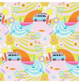 Paintbrush Studio ON SALE-5 YARD CUT - Goin Surfin, Endless Summer in Rainbow