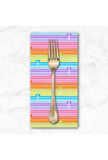 PD's Paintbrush Studio Collection Goin Surfin, Sunset Stripe in Rainbow, Dinner Napkin