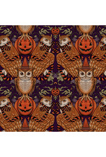 Rachel Hauer Mystic Moonlight, Wise Owl in Olive, Fabric Half-Yards