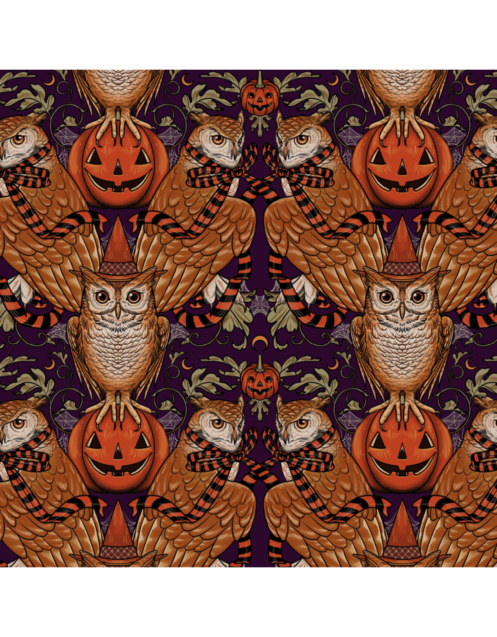 Rachel Hauer Mystic Moonlight, Wise Owl in Olive, Fabric Half-Yards
