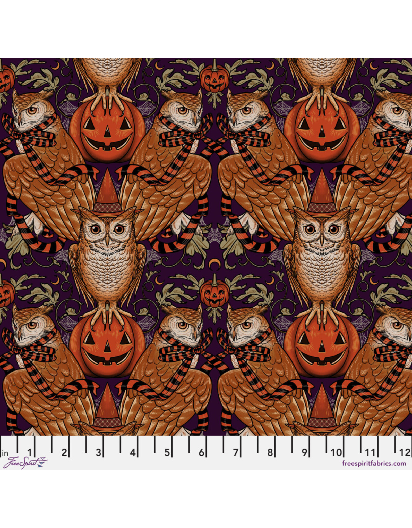 Rachel Hauer Mystic Moonlight, Wise Owl in Olive, Fabric Half-Yards