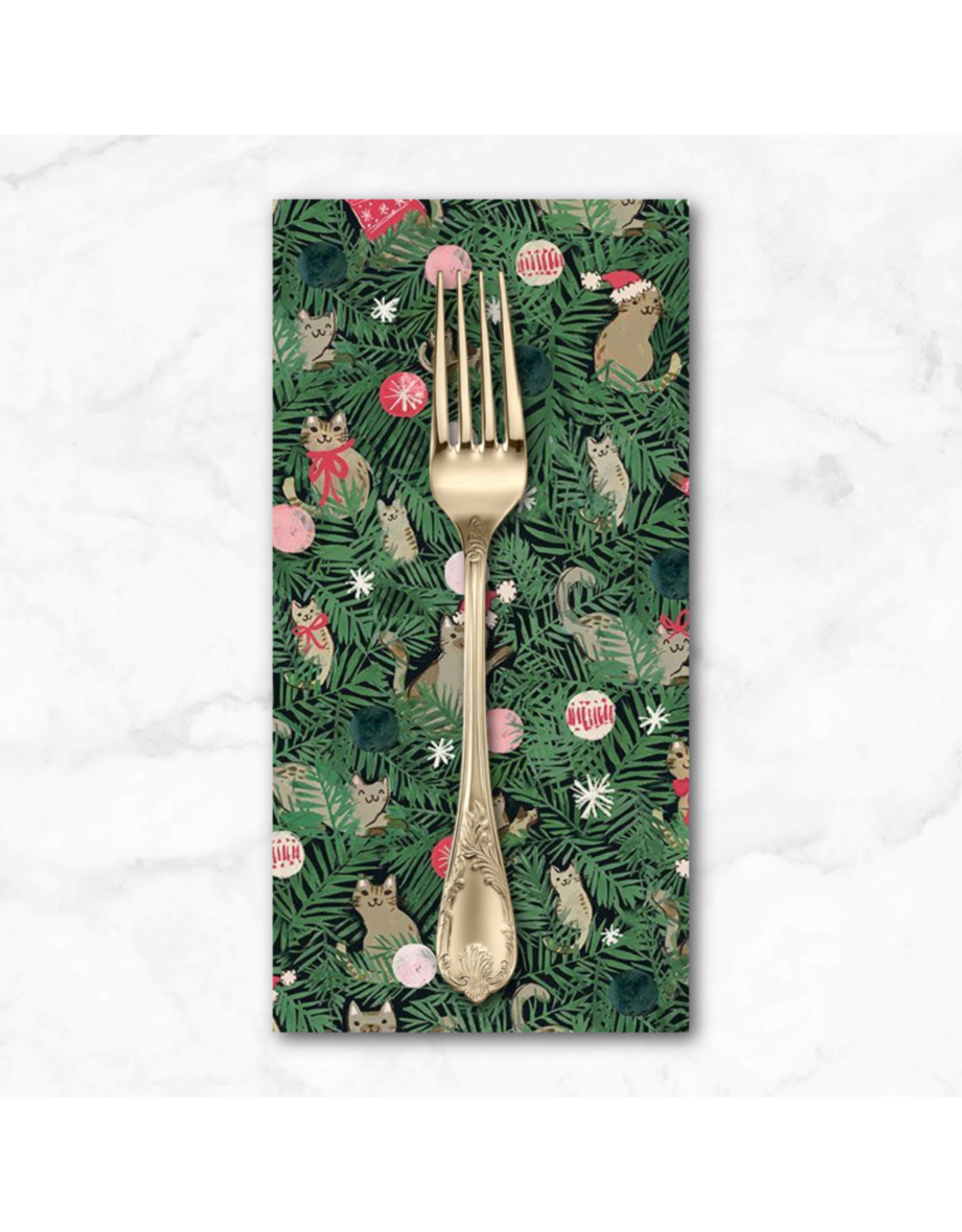 Christmas Collection Sweater Weather, Tree Kittens in Multi Dinner Napkin