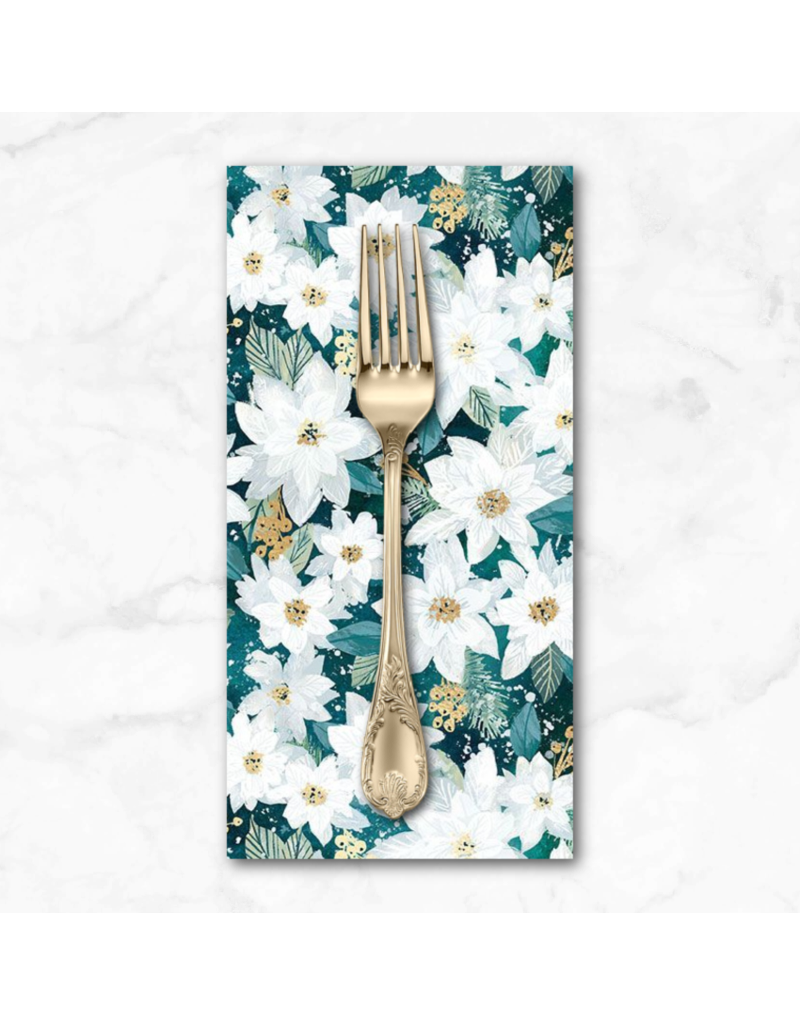 Christmas Collection Sweater Weather, Star Poinsettias in Multi Dinner Napkin