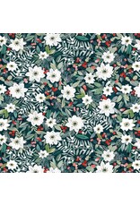 Dear Stella Sweater Weather, Holiday Poinsettias in Multi, Fabric Half-Yards