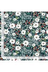 Dear Stella Sweater Weather, Holiday Poinsettias in Multi, Fabric Half-Yards