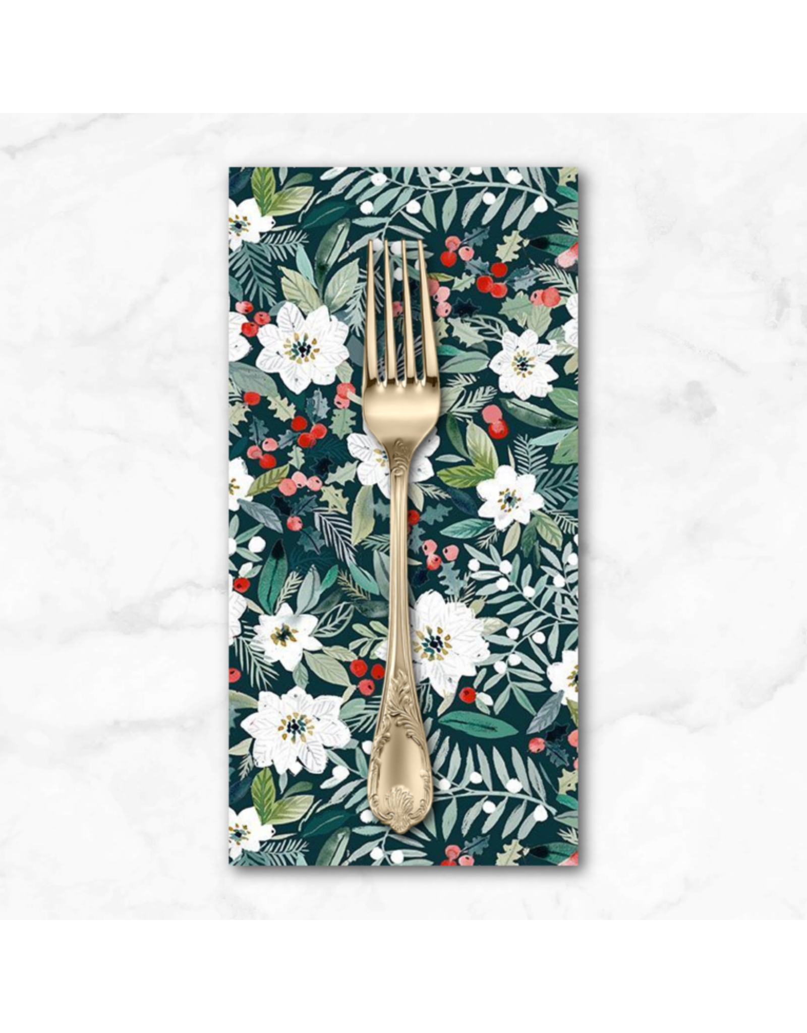 Christmas Collection Sweater Weather, Holiday Poinsettias in Multi Dinner Napkin