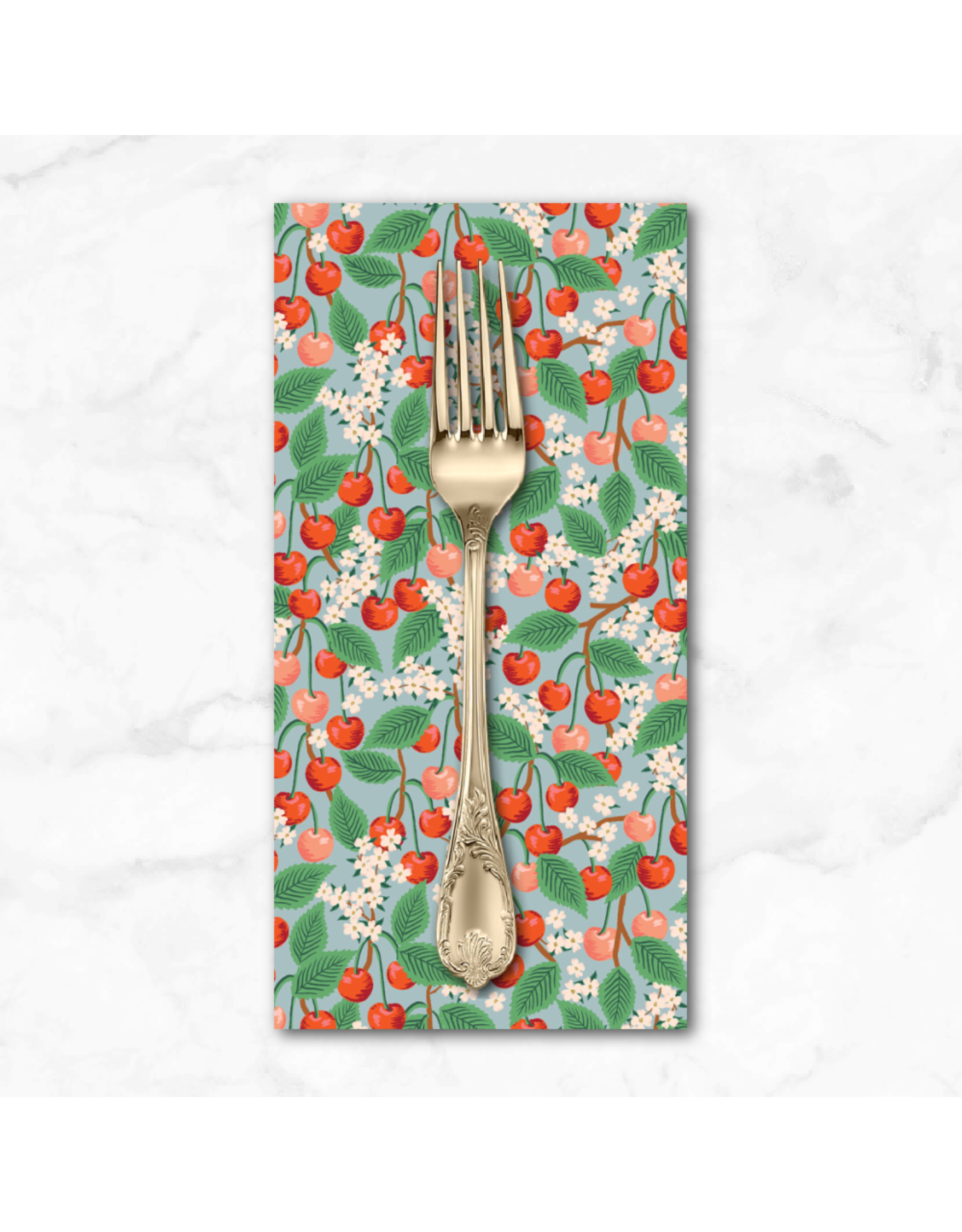 PD's Rifle Paper Co Collection Orchard, Cherry Blossom in Light Blue, Dinner Napkin