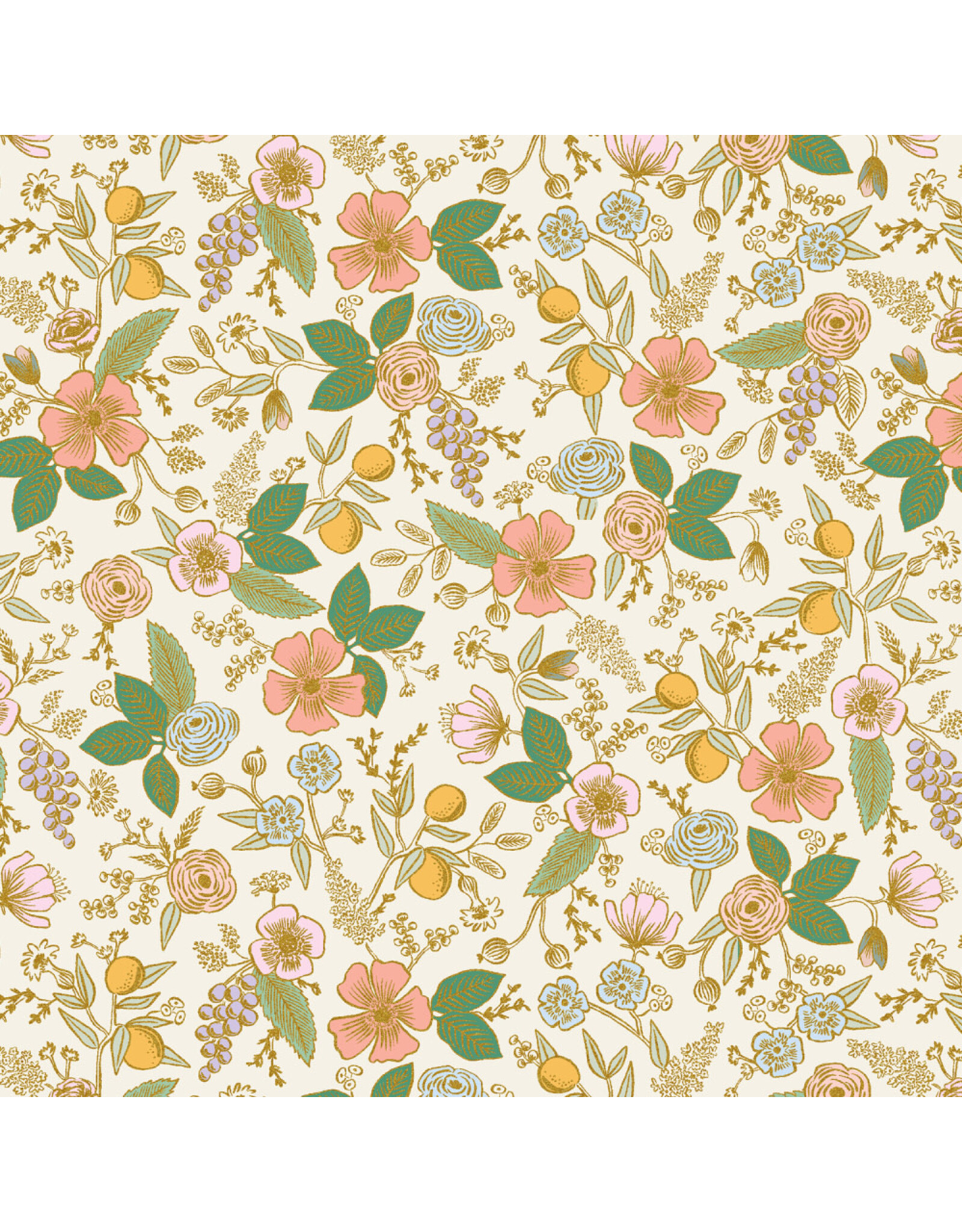 Rifle Paper Co. Orchard, Colette in Cream with Metallic, Fabric Half-Yards