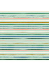 Rifle Paper Co. Orchard, Festive Stripe in Mint Multi with Metallic, Fabric Half-Yards