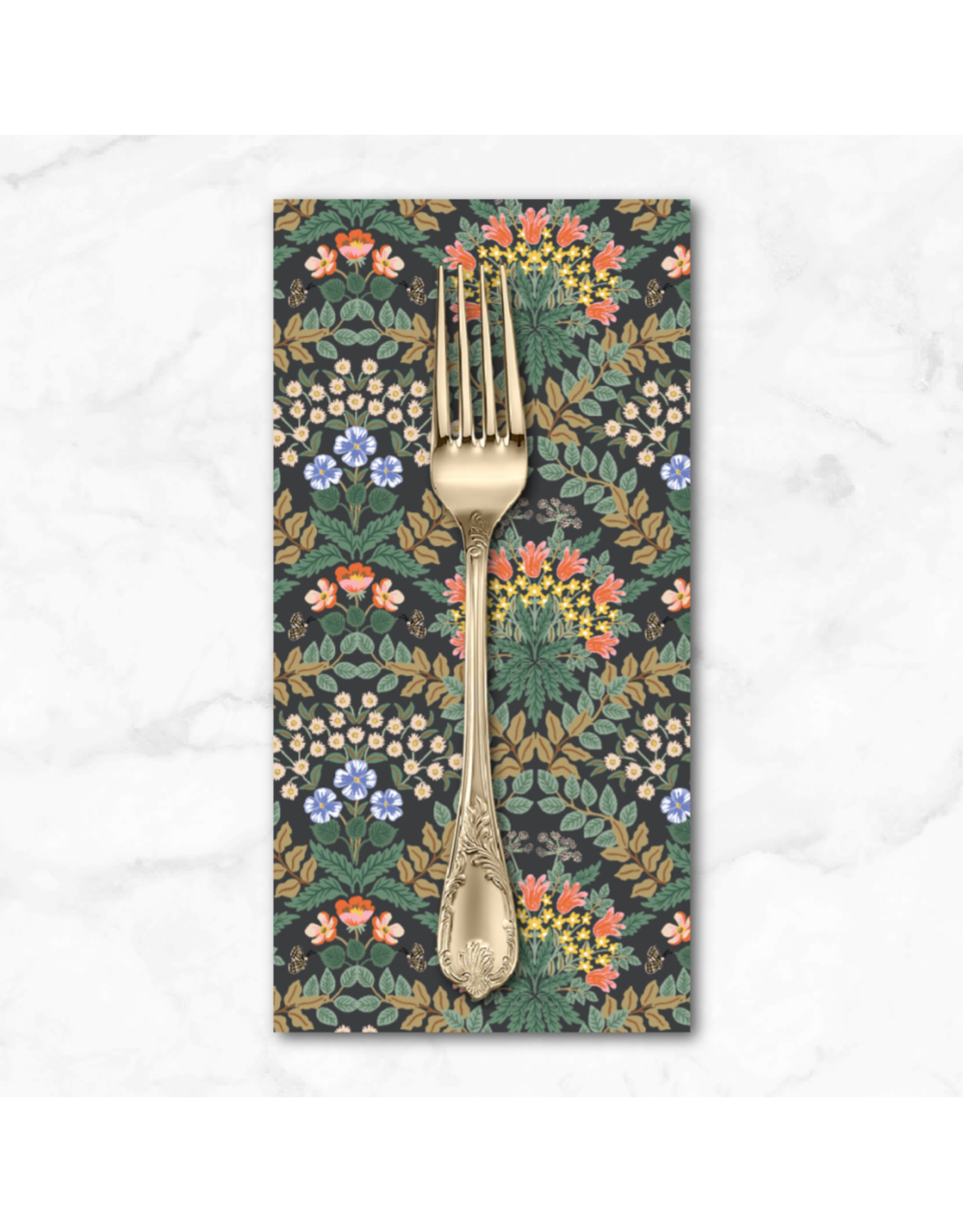 PD's Rifle Paper Co Collection Bramble, Bramble in Black, Dinner Napkin