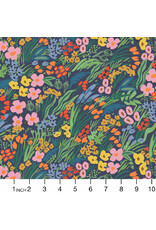 Rifle Paper Co. Linen/Cotton Canvas, Bramble, Lea in Blue, Fabric Half-Yards