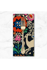 PD's Alexander Henry Collection Folklorico, Jardin Azul (Blue Garden) in Black Tea, Dinner Napkin