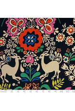 PD's Alexander Henry Collection Folklorico, Jardin Azul (Blue Garden) in Black Tea, Dinner Napkin