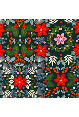 Alexander Henry Fabrics Christmas Time, Joy in Victorian Green , Fabric Half-Yards