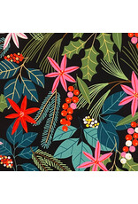 Alexander Henry Fabrics Christmas Time, Merry Berry in Black, Fabric Half-Yards Alexander Henry Fabrics Christmas Time, Merry Berry in Black, Fabric Half-Yards