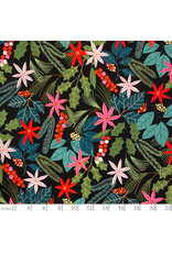 Alexander Henry Fabrics Christmas Time, Merry Berry in Black, Fabric Half-Yards Alexander Henry Fabrics Christmas Time, Merry Berry in Black, Fabric Half-Yards