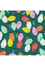 Alexander Henry Fabrics Christmas Time, String of Lights in Green, Fabric Half-Yards