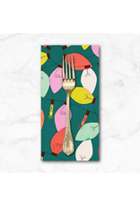 Christmas Collection Christmas Time, String of Lights in Green,  Dinner Napkin Christmas Collection Christmas Time, String of Lights in Green,  Dinner Napkin