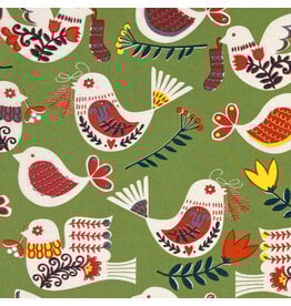 Alexander Henry Fabrics Christmas Time, Winter Partridge in Pine, Fabric Half-Yards
