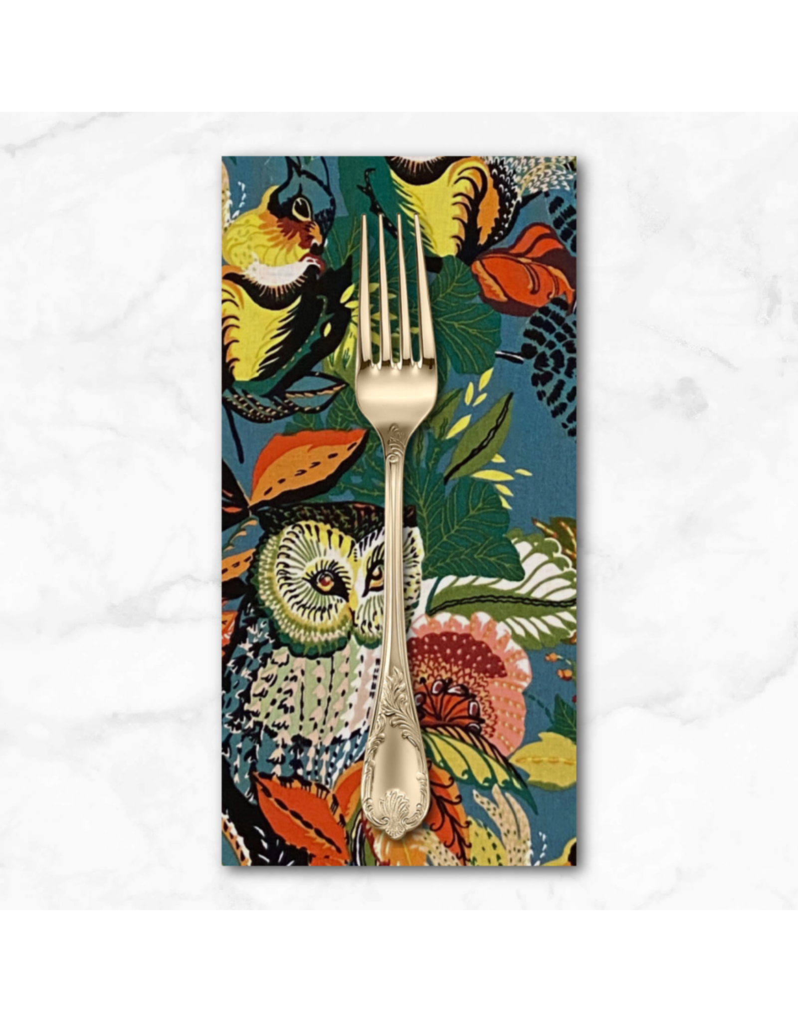 PD's Alexander Henry Collection Fall Harvest, Harvest Owl in Slate, Dinner Napkin