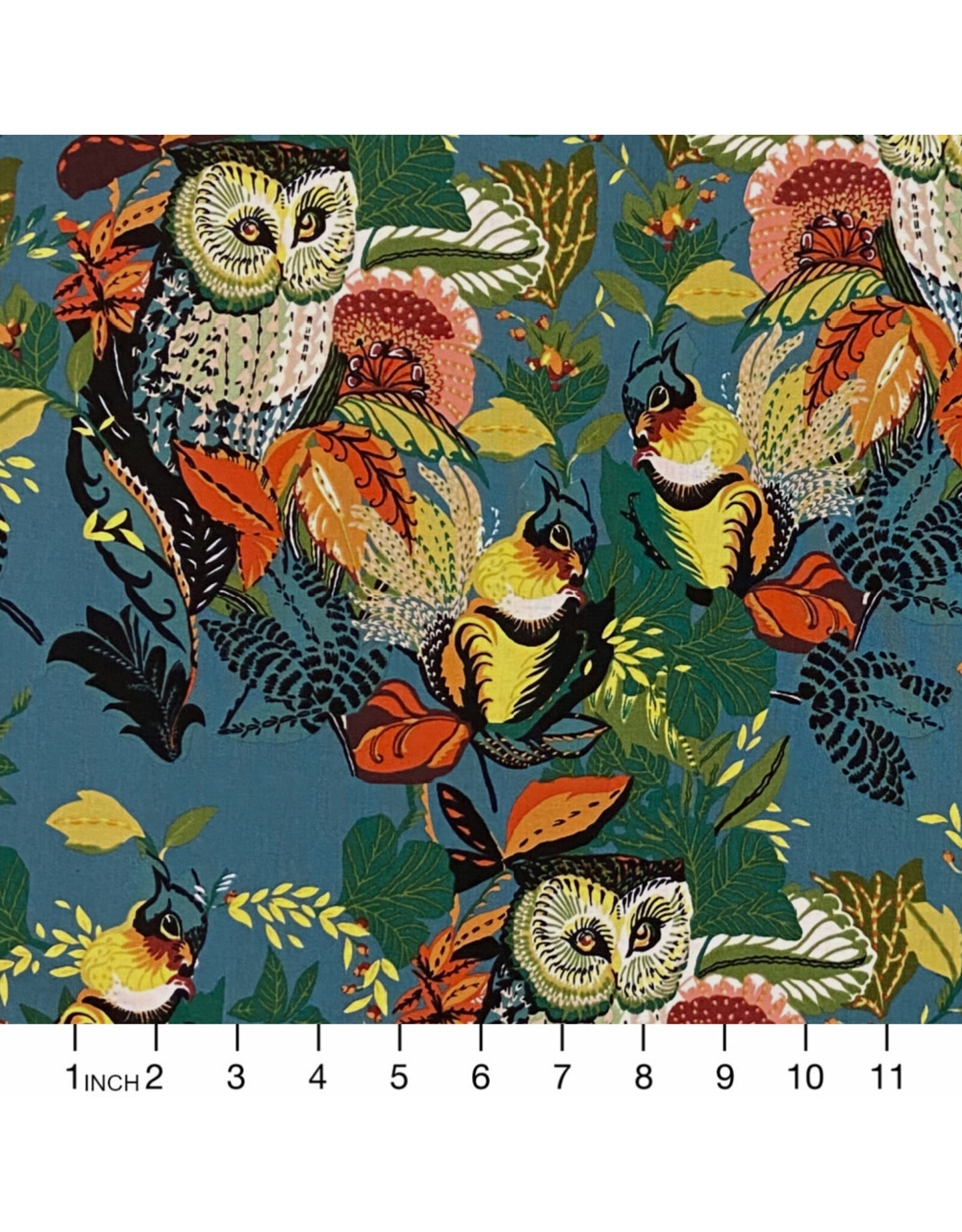 PD's Alexander Henry Collection Fall Harvest, Harvest Owl in Slate, Dinner Napkin