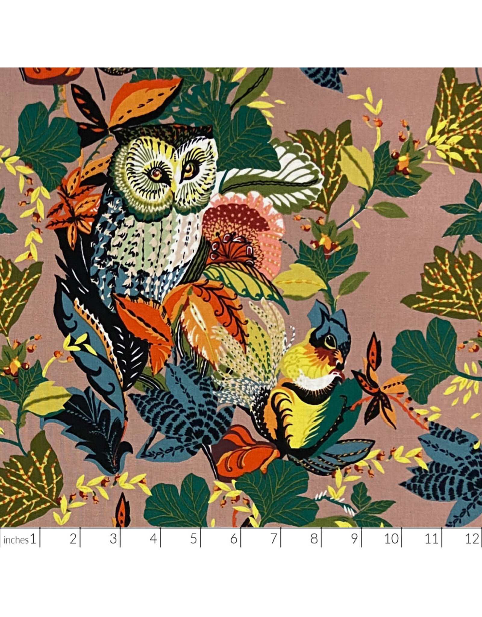 PD's Alexander Henry Collection Fall Harvest,  Owl in Mushroom, Dinner Napkin