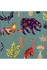 Alexander Henry Fabrics Folklorico, Selva Imaginaria in Chambray, Fabric Half-Yards