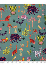 Alexander Henry Fabrics Folklorico, Selva Imaginaria in Chambray, Fabric Half-Yards