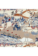 Alexander Henry Fabrics The Great American Pastime in Vintage Tea, Fabric Half-Yards Alexander Henry Fabrics The Great American Pastime in Vintage Tea, Fabric Half-Yards