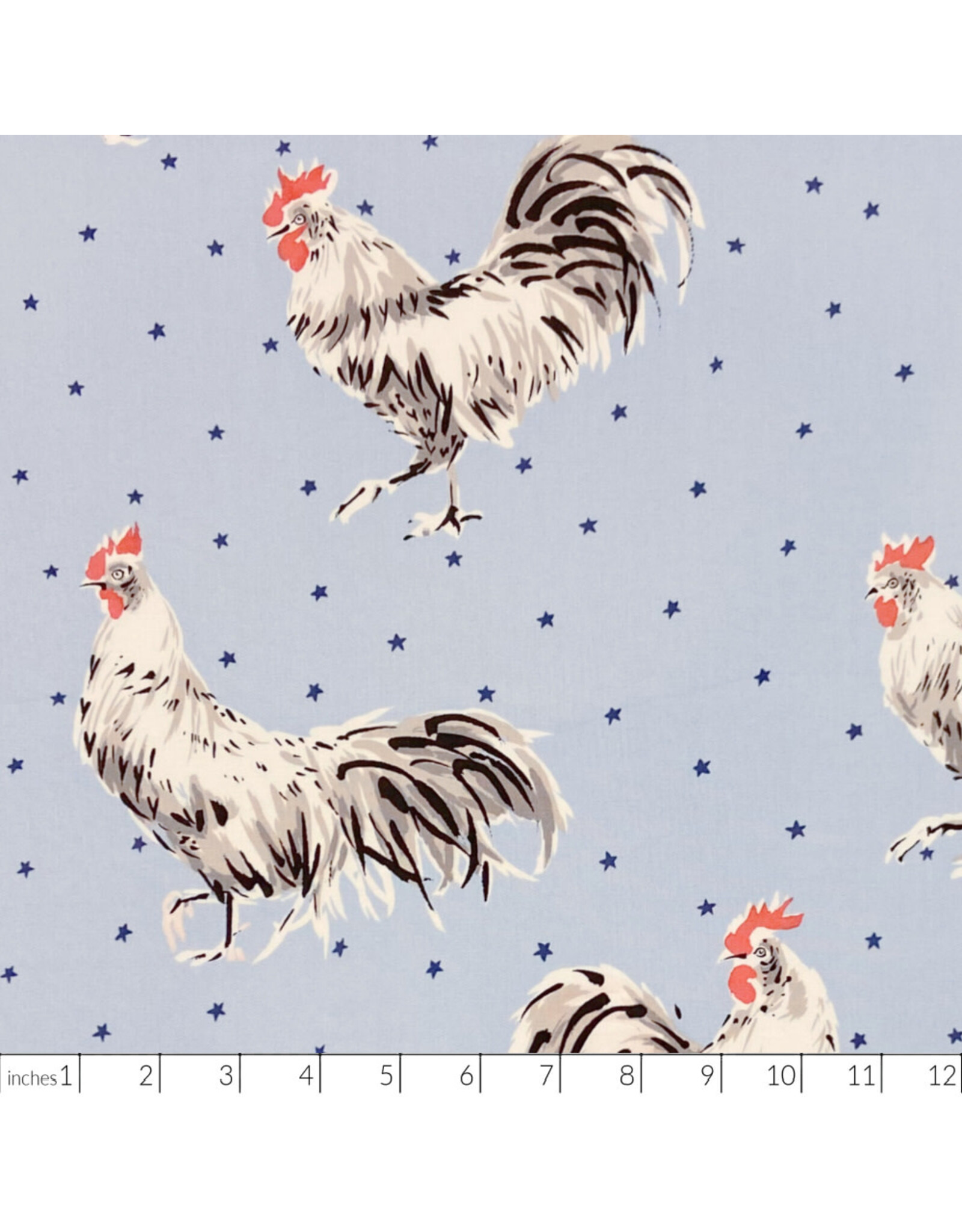 PD's Alexander Henry Collection Nicole’s Prints, Morning Stars in Light Blue, Dinner Napkin