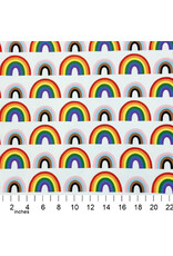 Alexander Henry Fabrics Love is Love, Double Rainbow in Natural, Fabric Half-Yards