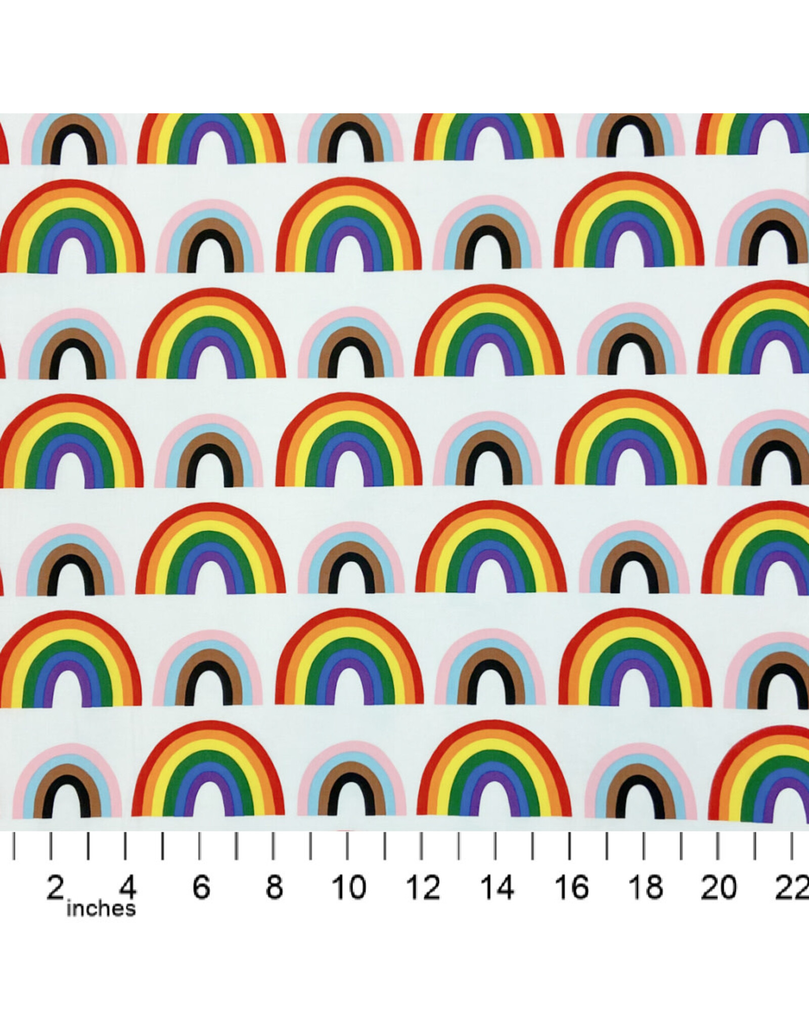 Alexander Henry Fabrics Love is Love, Double Rainbow in Natural, Fabric Half-Yards