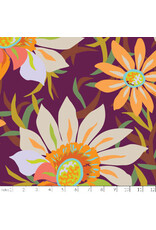 Kathy Doughty Rayon, Trade Winds, Treasure Flower in Burgundy, Fabric Half-Yards