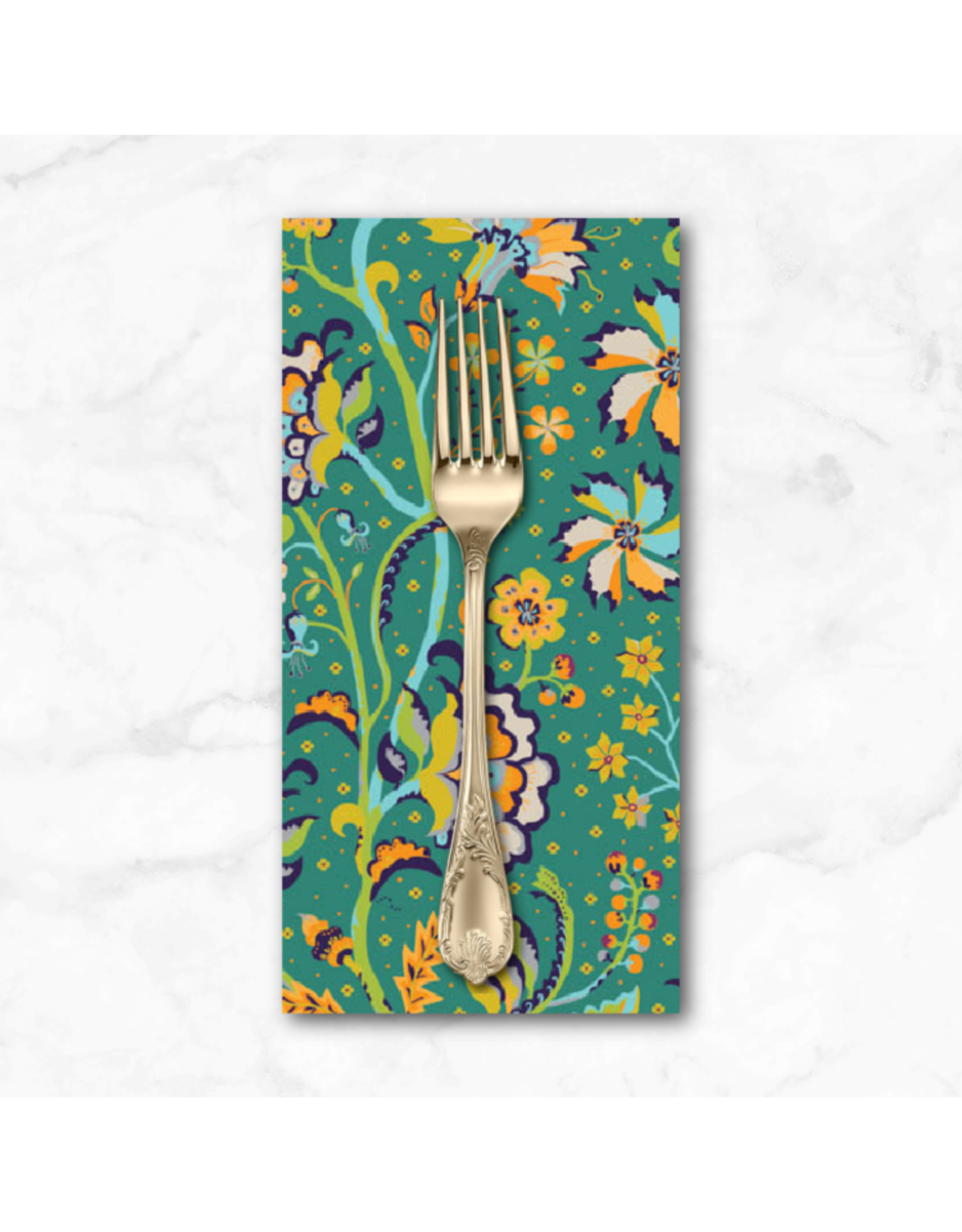 PD's Kathy Doughty Collection Trade Winds, Chintz in Sea Glass, Dinner Napkin