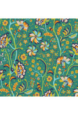 Kathy Doughty Trade Winds, Chintz in Sea Glass, Fabric Half-Yards