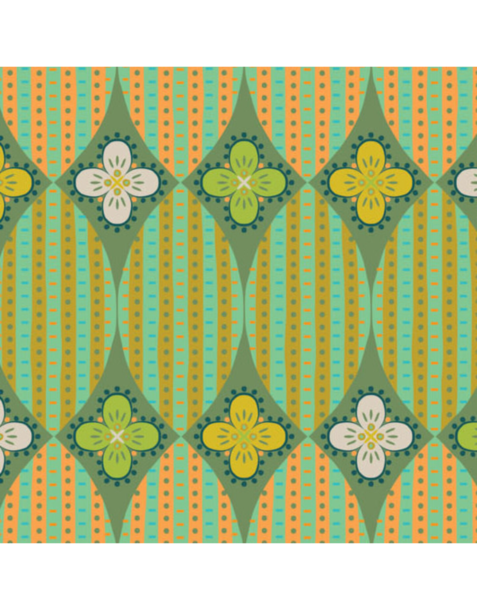 Kathy Doughty Trade Winds, Magic Carpet in Corriander, Fabric Half-Yards