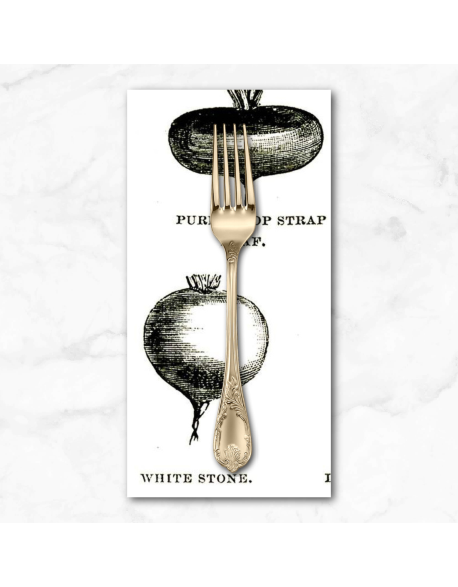 PD's J Wecker Frisch Collection Pumpkin Patch, Vintage Veggies in Black, Dinner Napkin